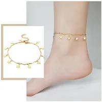 Anklets Casual Stars Leaf Heart Coin Charms For Women Chic Stainless Steel Link Chains Gifts Her Jewelry Length Adjustable