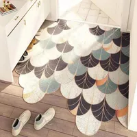 Carpets Carpet Door Mat Nordic Wire Ring Ottoman Household Entry Hexagonal PVC Foot Kitchen Mats For Floor