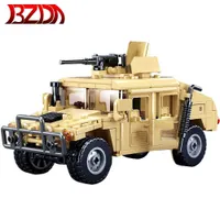 BZDA WW2 Hummer H1 Assault Voertuig Tank Bouwstenen Militaire Wapen Soldier Gepantserde Auto Jongens Speelgoed Bricks voor Kinderen Geschenken Y0808