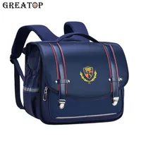 GREATOP Fashion Childrens Schoolbag Quality Leather Kids Backpack 2 Sizes Large Capacity Boys Backpacks Back to School Bag 220210