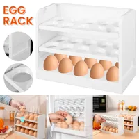 30 شبكة بيضة حامل 3 طبقة تخزين حاوية دجاج صينية ثلاجة المطبخ طاولة الطازجة مربع المنظم 220216