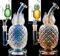 Wasserhaare Glas Wasserbongs Bubbbler Holographische Regenbogen Ananas Glas Pfeife BEWEISE DAB-Rigs-Recycler Rauchöl mit 14mm Banger
