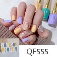 10pc Lamemoria14tips Nail Stickers New Product Full Coverage 3D Summer Complete Nail Decals Waterproof Self-adhesive DIY Manicure Y1125