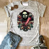 T-shirt da donna Horror Movie Graphic T-shirt riceve un uomo che inseguirà i vestiti punk più la stampa Abbigliamento spettrale della stampa
