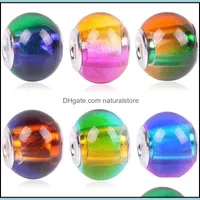 Colorf Rainbow Handmade Lampwork Glasperlen Farben Optionale Große Lochbrille Perle Fit Pandora Armband Drop Lieferung 2021 Lose Schmuck C