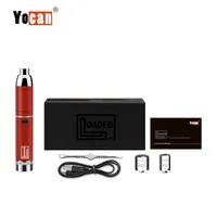 Autentisk Yocan Loaded Kit Wax Pen Concentrate 1400mAh Batteri Starter Vape Utdragbar munstycke Magnetisk lockkammare Quad QDC-spole