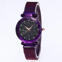 Diamond Starry Sky Dial Beautiful Purple Quartz Womens Watch Watches Watches Moda Donna Casual WristWatches