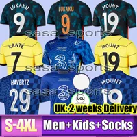 Thailand 21 22 LUKAKU ABRAHAM WERNER HAVERTZ CHILWELL ZIYECH Soccer Jerseys 2021 2022 PULISIC Football Shirt KANTE MOUNT Men Kids sets Kits tops