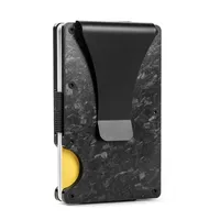 Posiadacze kart uchwyt z włókna węglowego Portfel Projektant aluminium Minimalistyczne portfele RFID Mężczyźni posiadacz karty