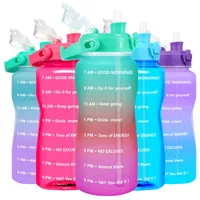 Quifit gallon 2l vattenflaska med halm 3,8 2 liter stor kapacitet Tritan BPA gratis motivational citat Time Marker 2000ml kanna