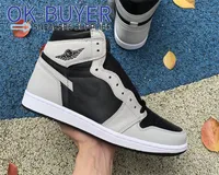 2021 выпущенный Jumpman 1 1 1S High Og Shadow 2.0 Баскетбольная обувь Темные Черные Усовершенствованные серые моды Тренажеры Кожаные Роскошные кроссовки