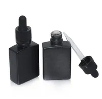 30mlブラックの曇りガラス液体試薬の滴のびんの正方形のエッセンシャルオイル香水瓶スモークオイルE液体バイアルSN441