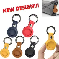 Farbparty kleine Geschenk Mode Leder Schlüsselanhänger Anti - Tragbare Anti - Verlustschutz Tasche Apfel Airtags Locator Großhandel