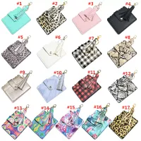 PU Leather Cards Case Ladies Coin Purse Bag Keychain for Party Favor Bus Card Holder with Tassel Keyring