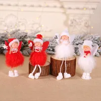 Juldekorationer Handgjorda hantverk Plush Angel Girl Doll Pendant Ornaments År 2022 Navidad Xmas Presentleksaker