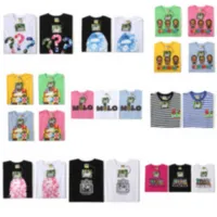 2021 Японский мужчина Маленькая обезьяна Печатные футболки для мужчин и женщин Досуг свободных хлопковых рубашек