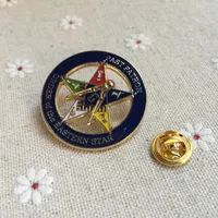 10 sztuk Freemason Zamówienie wschodniej gwiazdy broszki poprzednich patron Masonic Lapel Pin Featuring Square and Compasses Logo and Lodge Badge Oes
