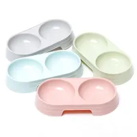 PET Double Cat Bowls Creative Easy to Clean Bowl Food Water Feeder Dog Feeding Supplies