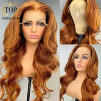 Lace Wigs Topnormantic Ginger Orange Color Loose Wave With Baby Hair Brazilian Remy Human 13x4 Front For Women