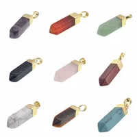 Pendente a 4 lati cono forma gemme a forma di gemma del chakra cristallo cristallo ciondoli al quarzo ciondoli in pietra artificiale per donne e uomini