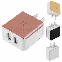 Fast Dual USB منافذ 2.1A Metal AC Home Travel Wall Charger محول ل iPhone Samsung S8 S10 PC