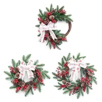 Snowflake pine needles artificial plants christmas decorative flower wreath diy Q0812