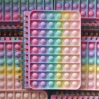 ¡¡¡NUEVO!!! 18 estilos Tie Dye Rainbow Fidget Piral Cuaderno A5 Push Bubble Funda Portátiles Papelería Escuela Papelería Niños Niños Niños Niños Regalo de Navidad Juguetes DHL rápido