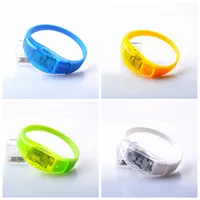 Sound Control Led Flashing Bracelet Light Up Bangle Wristband Music Activated Night light Club Activity Party Bar Disco Cheer toy 246 H1