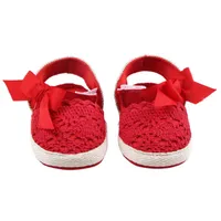 Premiers marcheurs Chaussures bébé, antidérapant creux chaussures Bowknot Prewalker Appartement pour filles, Blanc / Jaune / Rouge / Rose