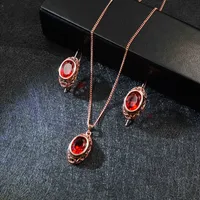 Cindy Xiang Red Color Crystal Round Jewelry Sets Necklace and Earrings Vintage Fashion Style Russia Accessories High Quality
