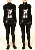Unisex Black Shiny Lycra Metallic Mummy Costumes Costumes sacco a pelo Sexy Donne da uomo Borse per il corpo Sleepsacks Catsuit Body Outfit Halloween Party Cosplay Suit P515