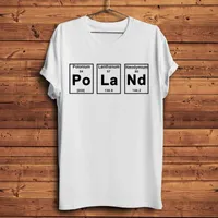 티셔츠 요소 주기율표 폴란드 폴란드 프린트 재미 있은 긱 Tshirt 남자 화이트 캐주얼 유니섹스 스트리트 셔츠 셔츠 폴란드어 선물 티 남자의 티셔츠