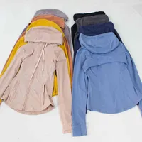 Yoga Lulu Giyim Hoodies Ceketler Tişörtü Bayan Tasarımcıları Define Bayan Tasarımcılar Spor Mont Lüks Çift Taraflı Zımpara Fitness Markaları Chothing Kapşonlu