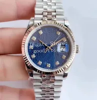 36mm Unisex horloges Mannen Automatische 3235 horloge Dames ETA 28800 VPH Heren Zwart Zilver Roze Blauw Diamant Jubileum Dial Steel Armband 126234 Kaart EW Dames Horloges