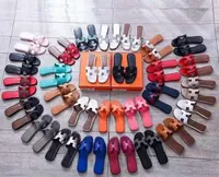 أزياء Slipper Sandals Women Women Highine Top Designer 100 ٪ Leather H Color Flat Shoe Sandal Party Shoes Summer Beach مع Box Big Size34-41