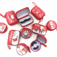 NOUVEAU Paquet Cadre cadeau maquillage de cadeau Noël avec fermeture à glissière boîte d'emballage de cils en gros boîtes vides logo free logo caisse 25mm vison cils