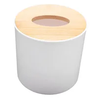 -Round White Home Room Car El Tissue Box Wooden Cover Cover Paper Boxes Case Boxes Valcins