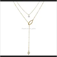 Pingente colares pingentes jóias entrega entrega 2021 Maam dourados anel specialshaped pérola pendular pendeloque corte colar natural zircão