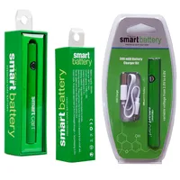 Carrito inteligente Baterías de vape verde orgánica 380mAh Pen Variable Voltaje Precalamiento con USB para 510 Hilo Cartucho de aceite SmartCart