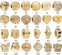 يناسب Pandora Sterling Silver Bracelet Boy Girl Yellow Gold Opal Crown Gift Box Bracelet Beads Charms for European Snake Charm Chair Mashion Diy Jewelry