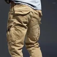 Calças de carga masculinas calças de carga táticas de moletom de trabalhador de combate do exército Exército Muitos bolsos casuais calças casuais