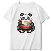 남자 티셔츠 kawaii 귀여운 애니메이션 팬더 오타쿠 일본라면라면 국수 유니esx 티셔츠 그래픽 셔츠 인쇄하라 주쿠 남성 의류