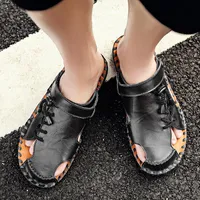 Sandalias zapatillas Schuhe Men Heren Sandles Mens Trabajo de cuero Herren zapatillas de zapatillas para Sommer Summer 2021 Running Mannen Outdoor Ete