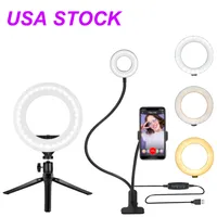 4-inch Ring Light Stand, Big Adjustable 3200-5500K LED RingLights with Ultra-wide Lighting Area for Camera Photography, YouTube Videos, Makeup