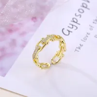 Lace micro inlaid zircon open fashion net red design adjustable index finger ring