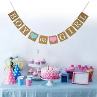 Party dekoration kön avslöja baby shower jag är en rosa blå tema pojke eller tjej banner latex ballong vävnad blomma