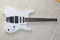 Guitar High quality custom white headless 4-string electric bass, white rose-wood fingerboard,