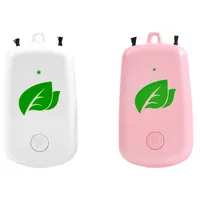 Luftreiniger 2Set Hängender Nackenreiniger, tragbare Auto-Sauerstoffstange, USB-wiederaufladbare negative Ionenreiniger Weißrosa