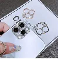 Kameraobjektivschutzabdeckung Gliter Telefon-Fälle für iPhone 11 12 PRO MAX Metallrahmen Diamantglitzer-Protektoren MQ100