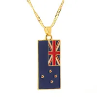 펜던트 목걸이 도매 Zealand 국기 엠 블 럼 골드 컬러 국가 기호 직사각형 목걸이 목걸이 쥬얼리 선물